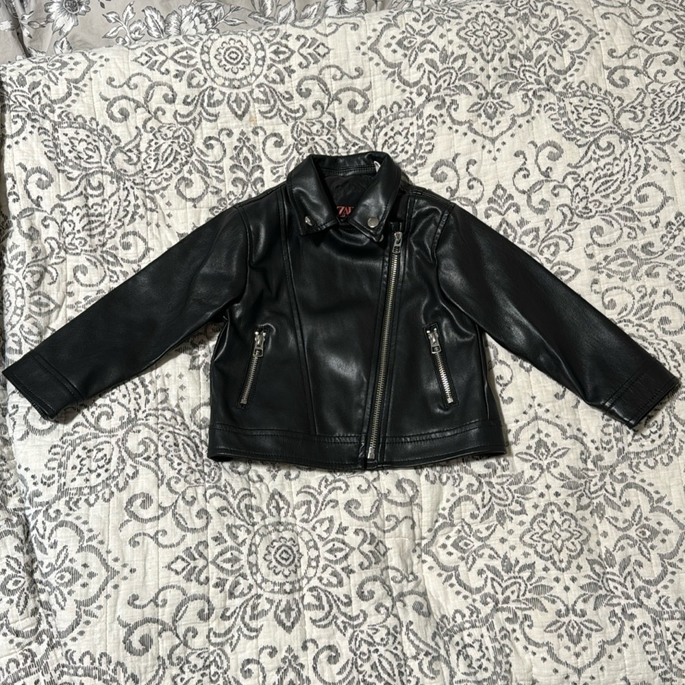 Zara kids fake leather jacket 12-18month